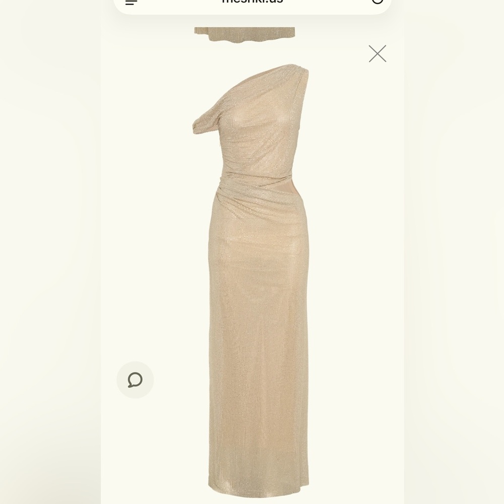 Meshki Gold One Shoulder Dress - Picture 2 of 5